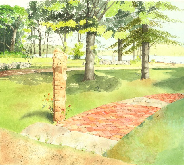 Watercolor - Brick Path