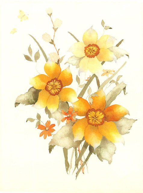 Watercolor - Daffodils