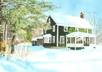 Watercolor - House In Snow